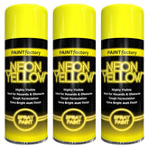 3X Paint Factory Fluorescent Neon Yellow Spray Paint 200ml Spray Paint
